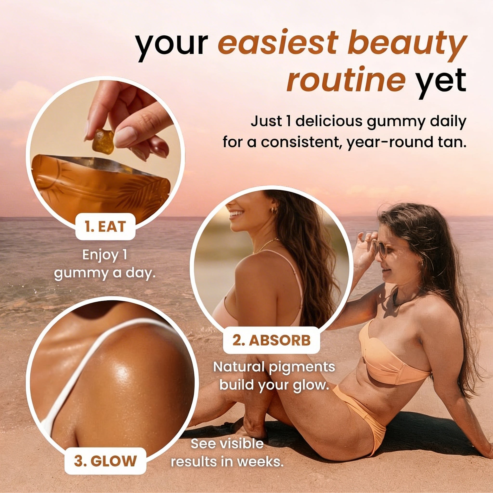 Natural Tan — Skin Glow Gummies