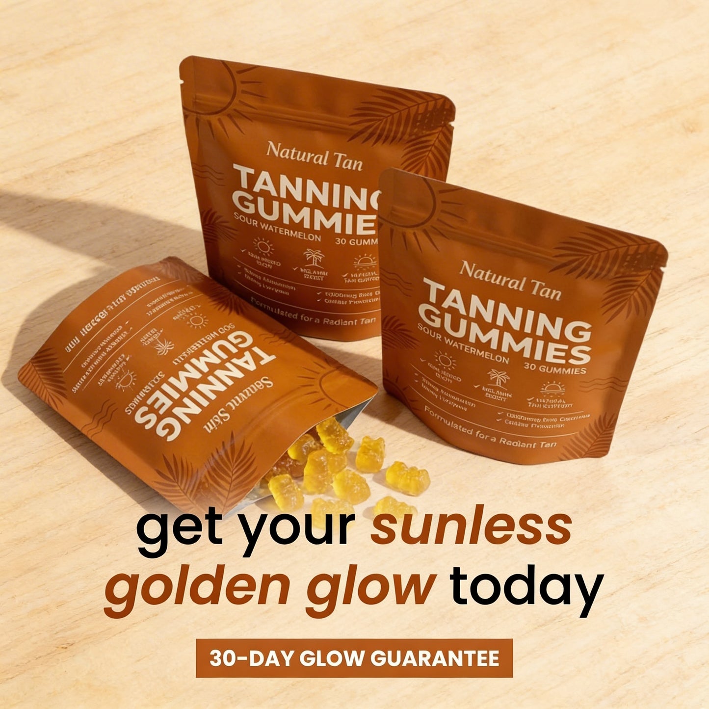 Natural Tan — Golden Glow Tanning Gummies